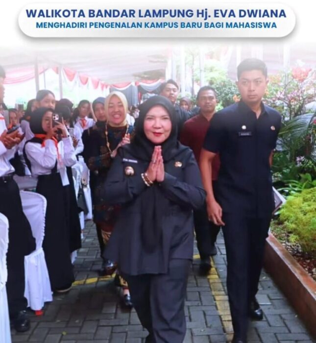 Hj. Eva Dwiana Hadir Dalam Acara Pengenalan Kehidupan Kampus Bagi Mahasiswa Baru (PPKMB) Universitas Lampung Tahun 2025